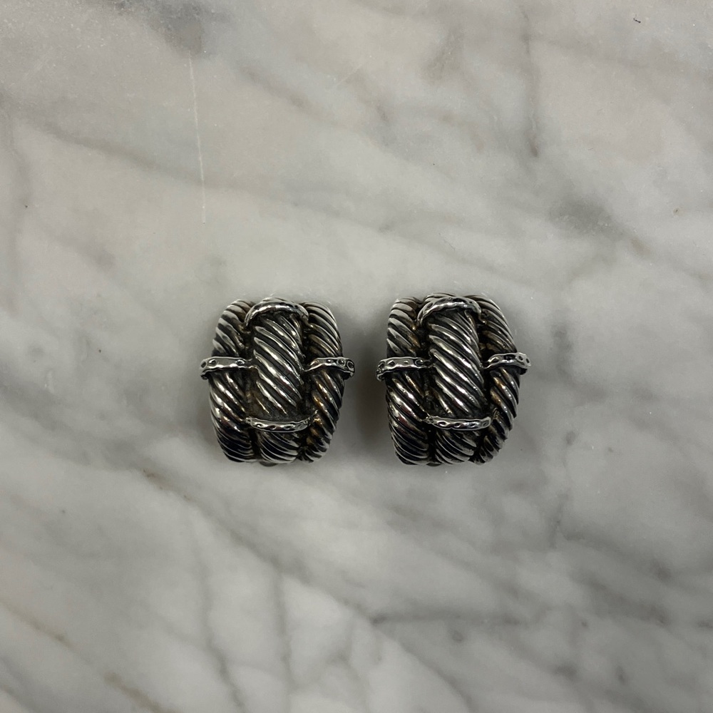 Silver Cable Earrings